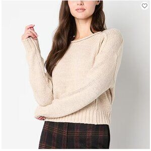 Worthington Mock Neck Pullover Sweater Off-White XSP